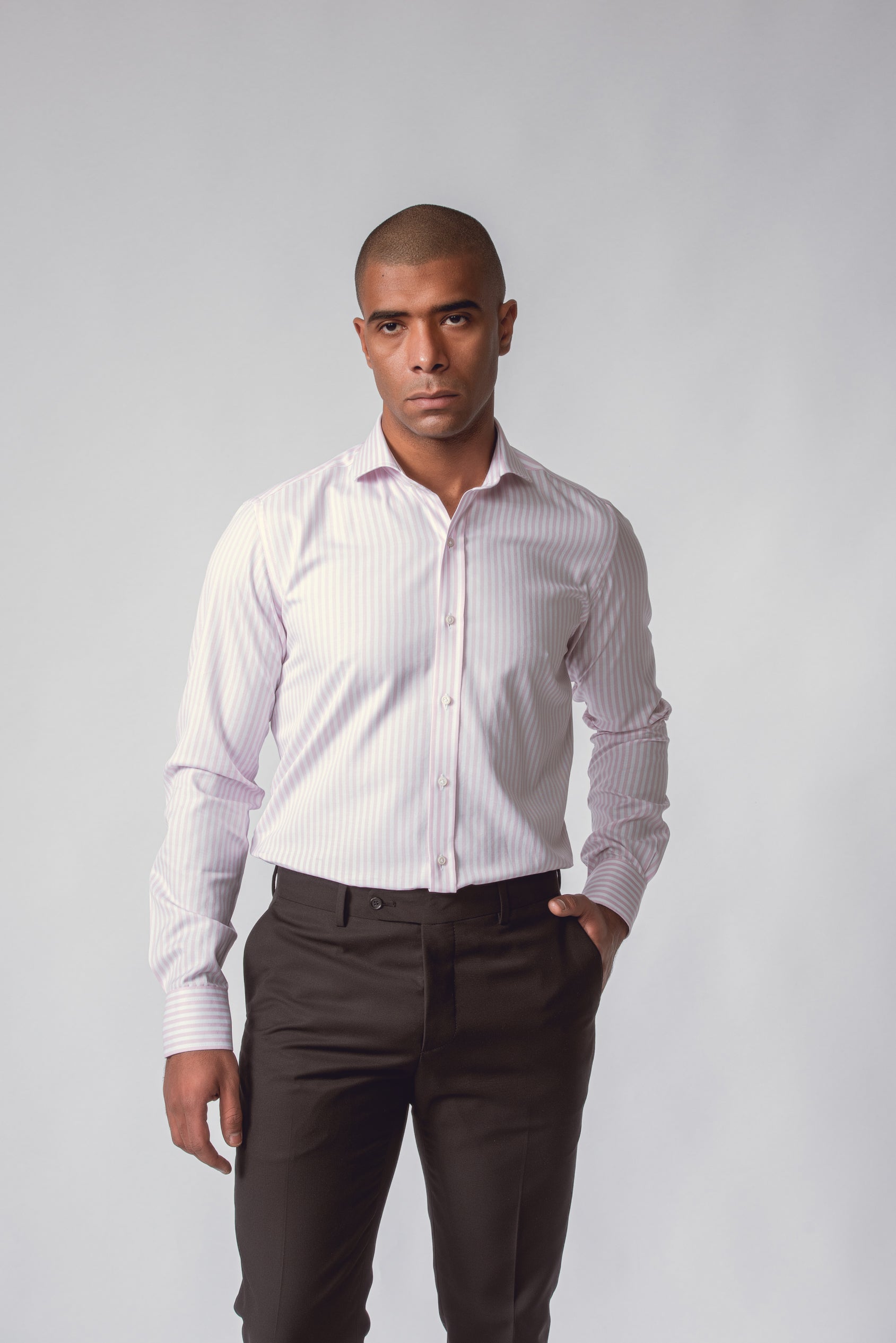 STRIPED WASHED OXFORD SLIM FIT SHIRT
