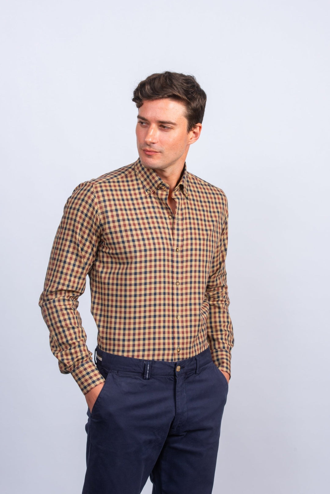 CHECKED FLANNEL COTTON REGULAR FIT SHIRT - Roban