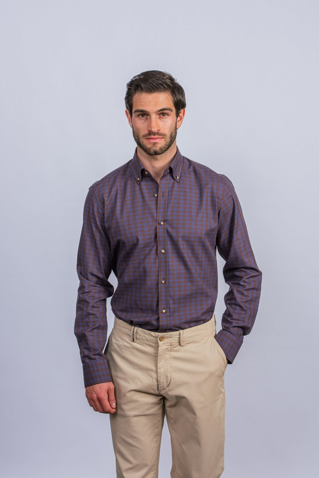 CHECKED FLANNEL COTTON REGULAR FIT SHIRT - Roban