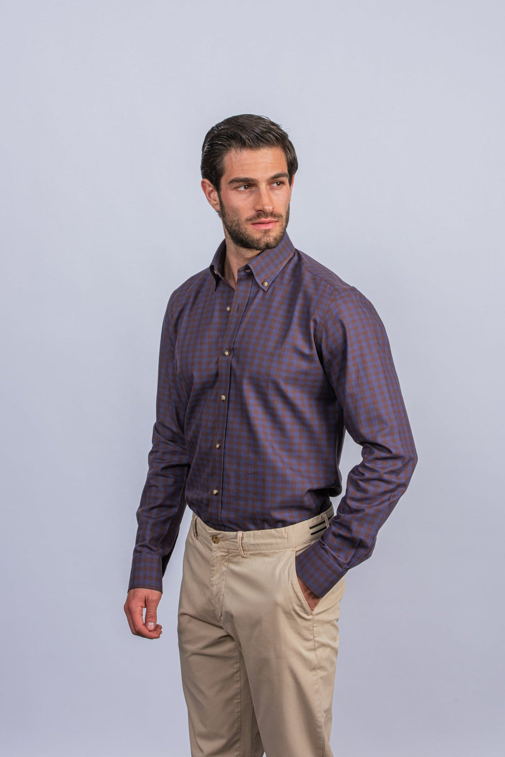 CHECKED FLANNEL COTTON REGULAR FIT SHIRT - Roban