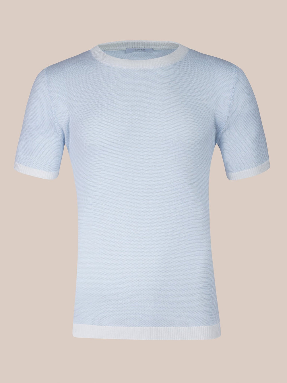COTTON MELANGE KNITTED CREWNECK T - SHIRT - Roban
