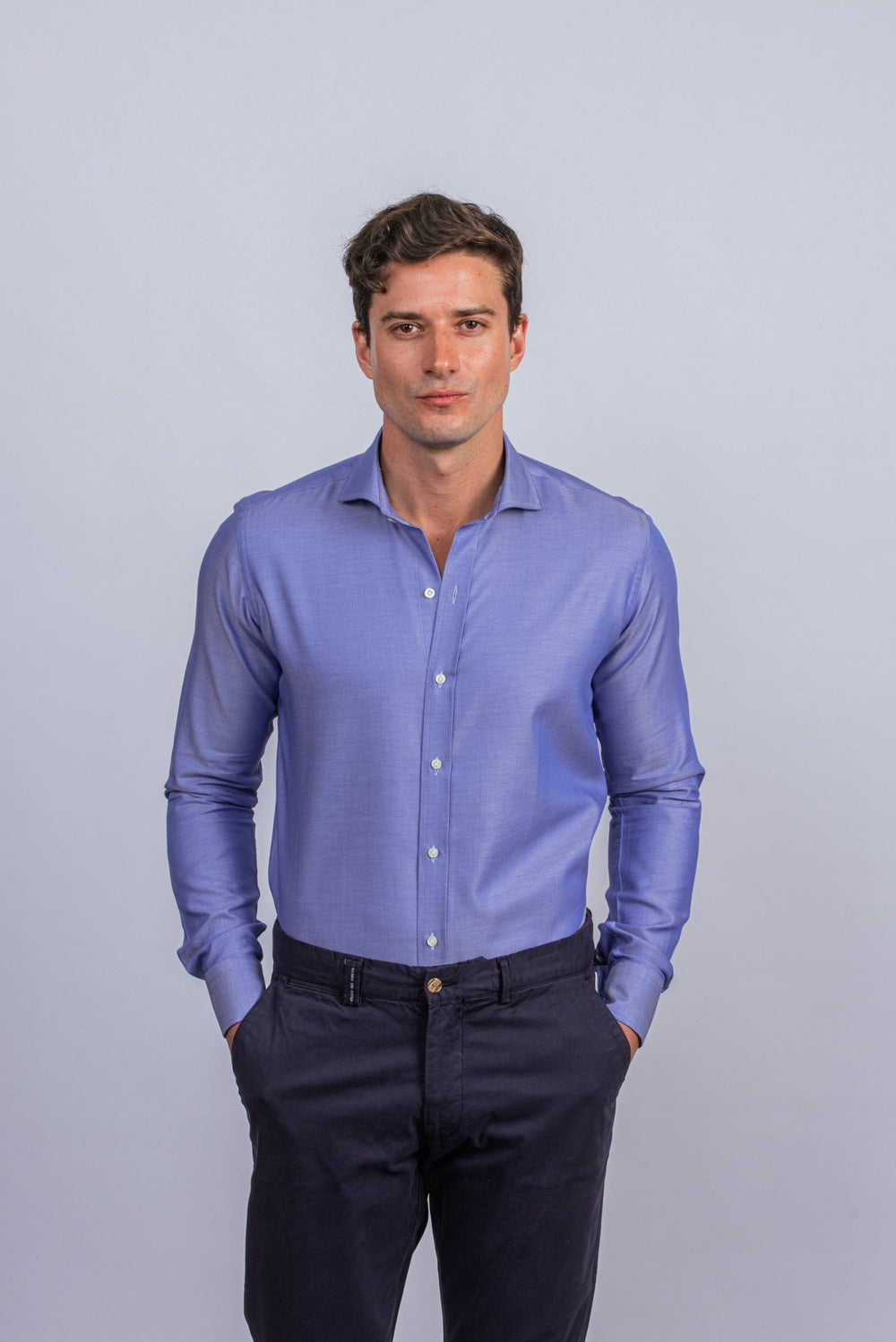 Herringbone Cotton Regular Fit Shirt - Roban
