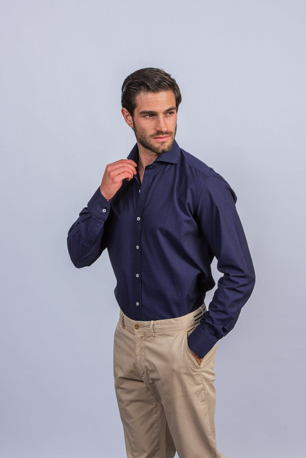 Jacquard Cotton Regular Fit Shirt - Roban