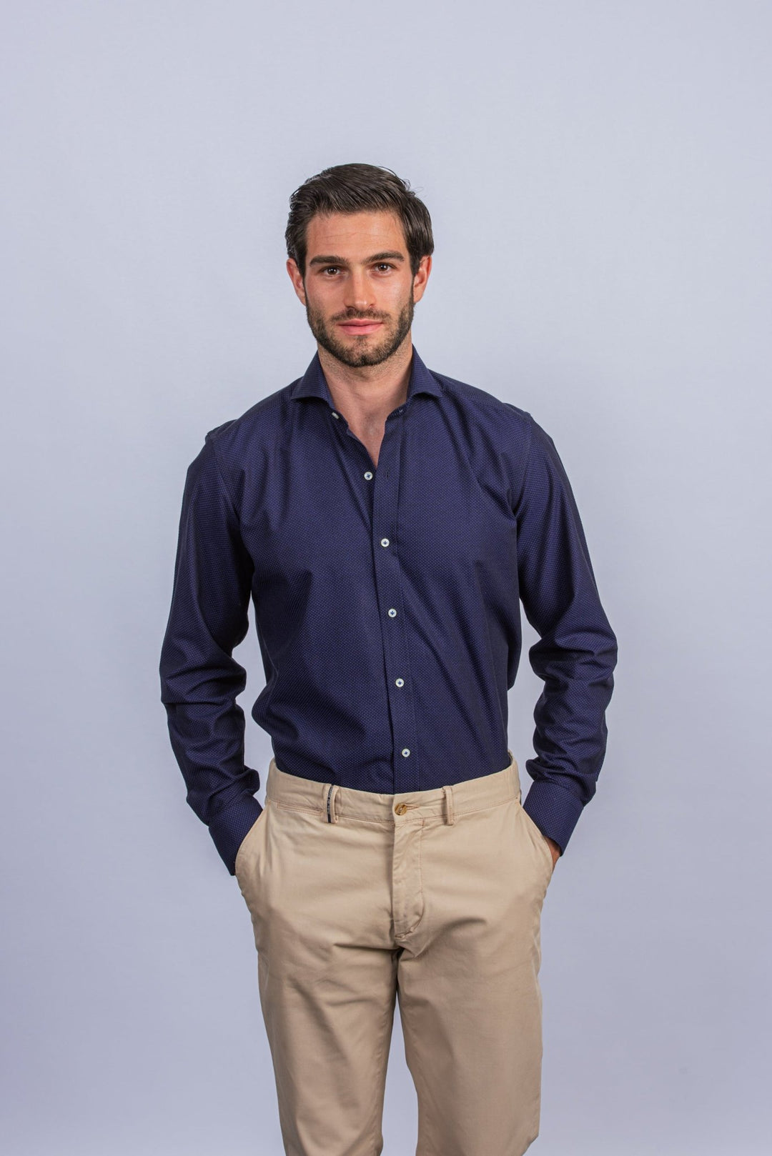 Jacquard Cotton Regular Fit Shirt - Roban