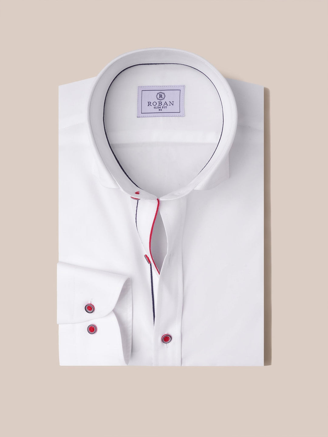 PLAIN FINE COTTON SLIM FIT SHIRT - Roban