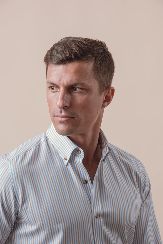 STRIPED BUTTON DOWN COLLAR SHIRT - Roban