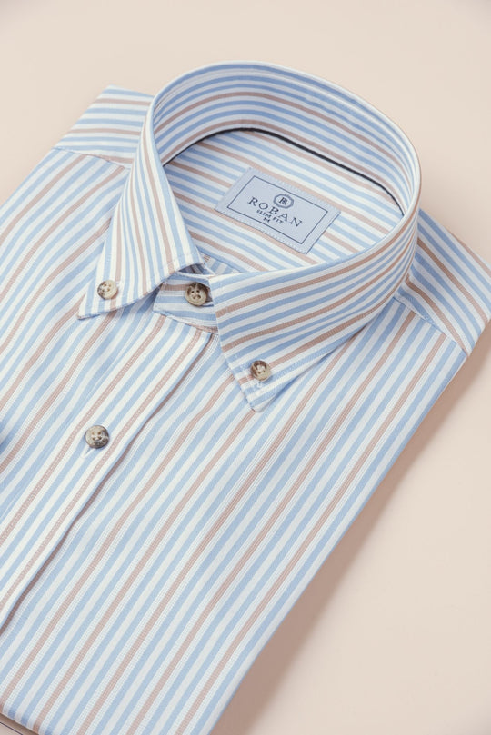 STRIPED BUTTON DOWN COLLAR SHIRT - Roban