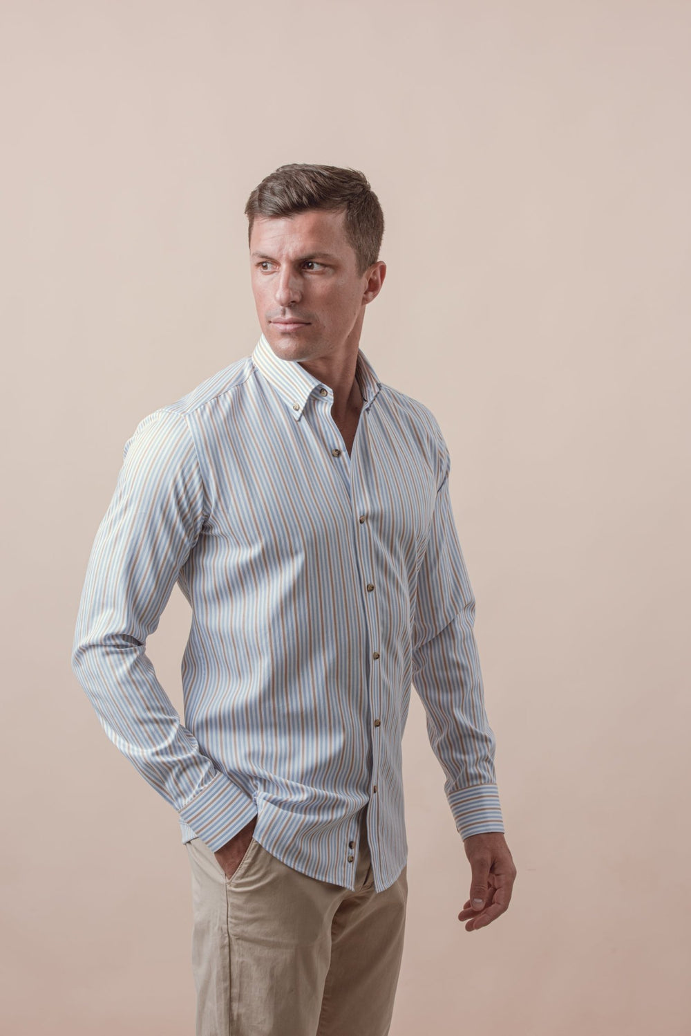 STRIPED BUTTON DOWN COLLAR SHIRT - Roban