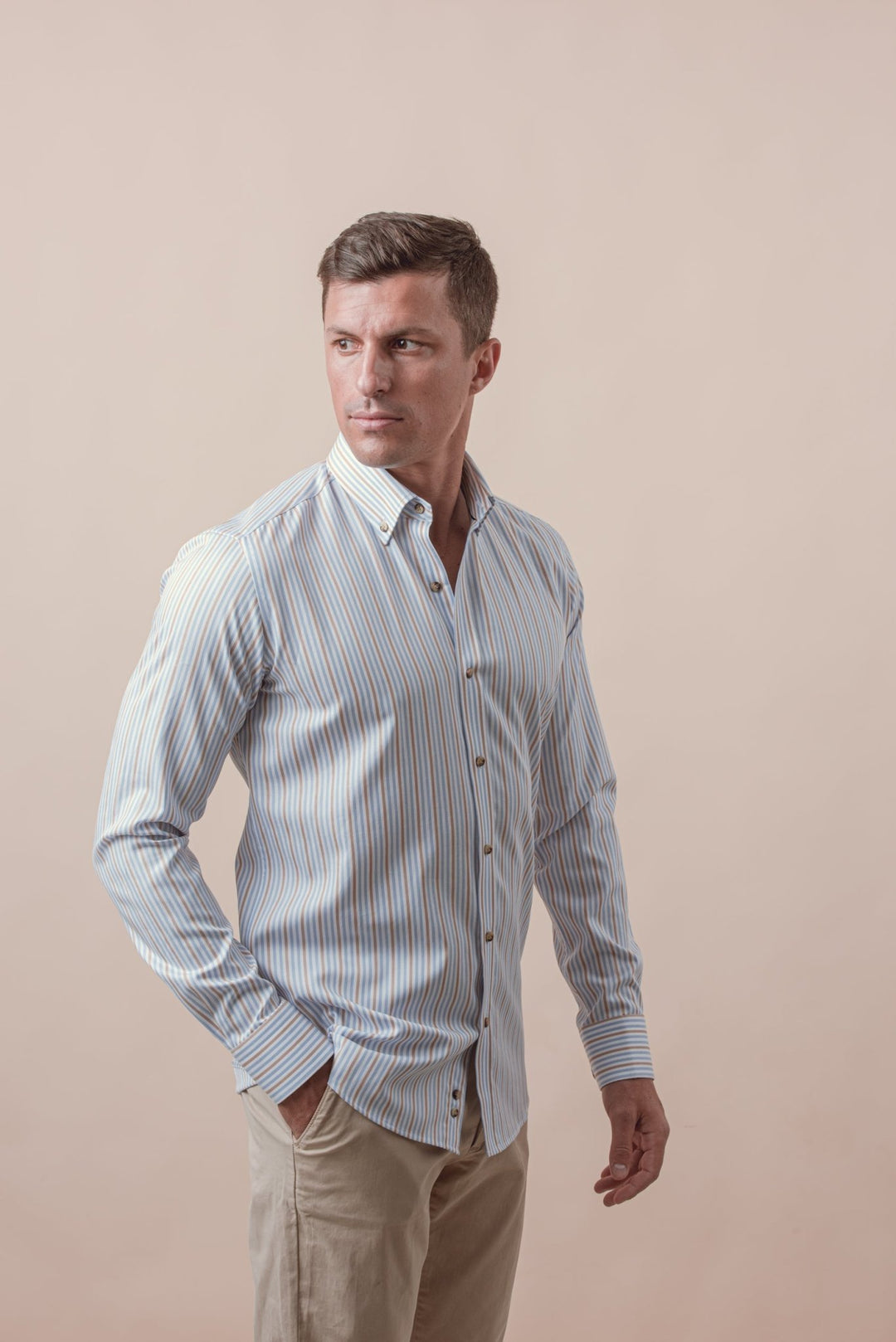 STRIPED BUTTON DOWN COLLAR SHIRT - Roban
