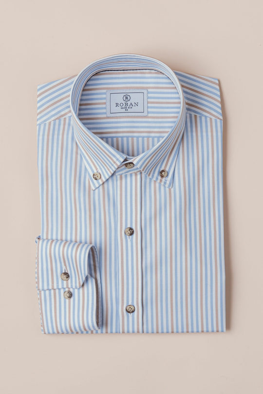 STRIPED BUTTON DOWN COLLAR SHIRT - Roban