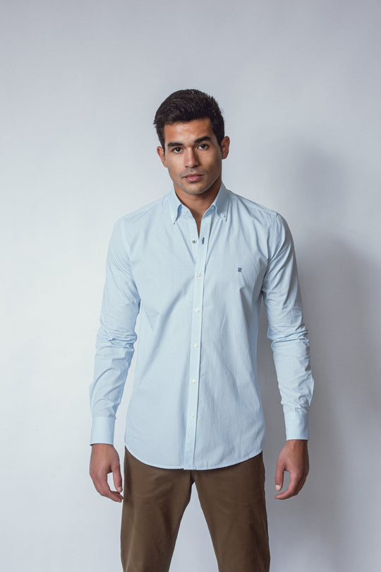 STRIPED SLIM FIT POPLIN SHIRT - Roban