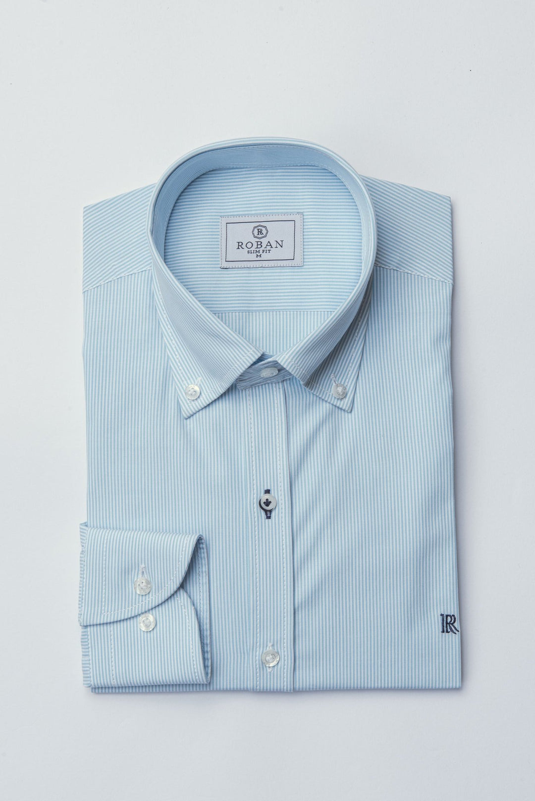 STRIPED SLIM FIT POPLIN SHIRT - Roban