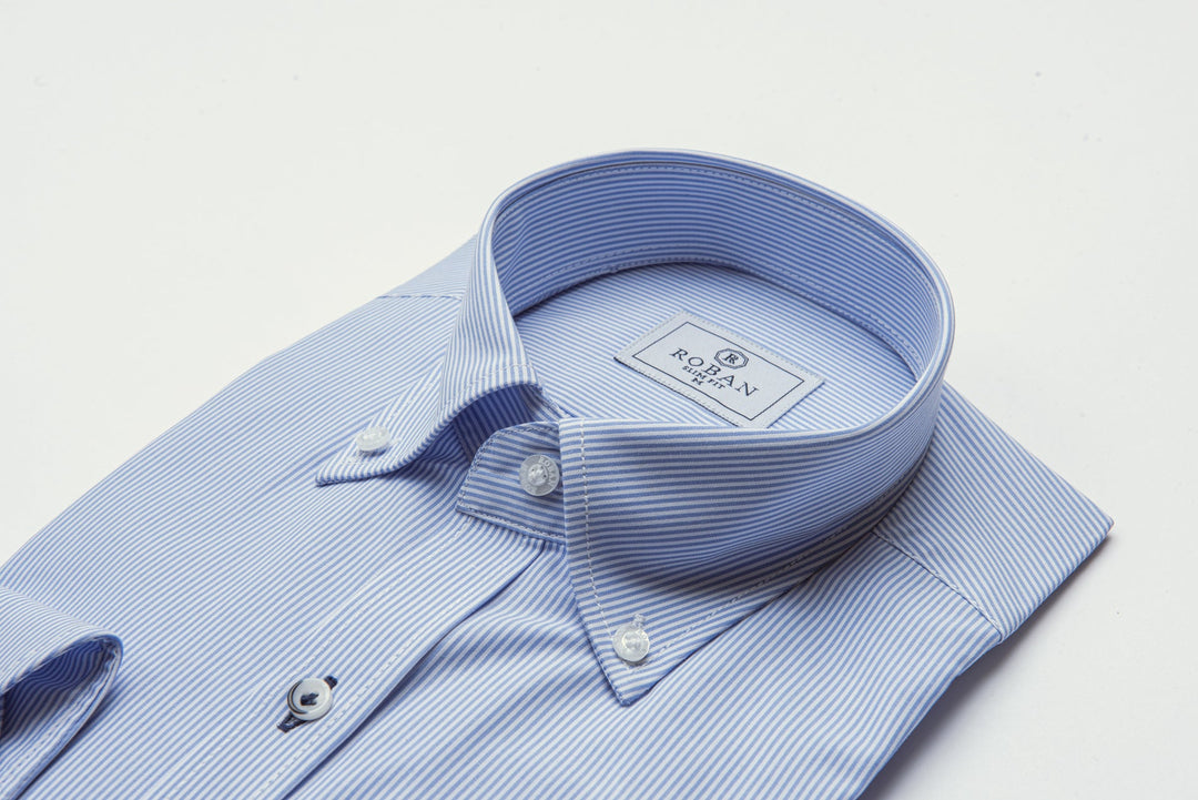 STRIPED SLIM FIT POPLIN SHIRT - Roban