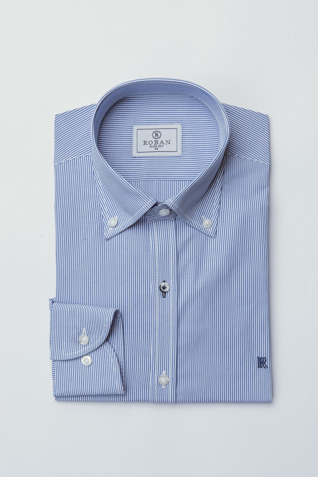 STRIPED SLIM FIT POPLIN SHIRT - Roban