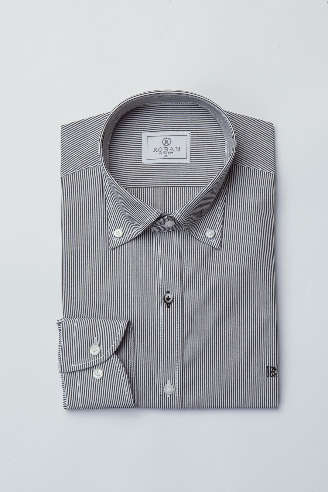 STRIPED SLIM FIT POPLIN SHIRT - Roban