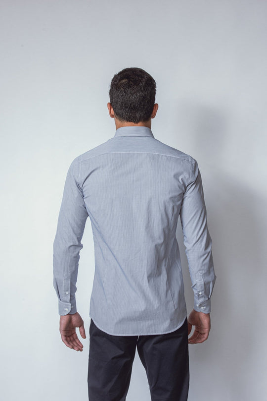 STRIPED SLIM FIT POPLIN SHIRT - Roban