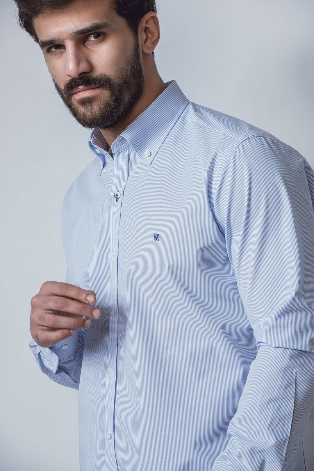 STRIPED SLIM FIT POPLIN SHIRT - Roban