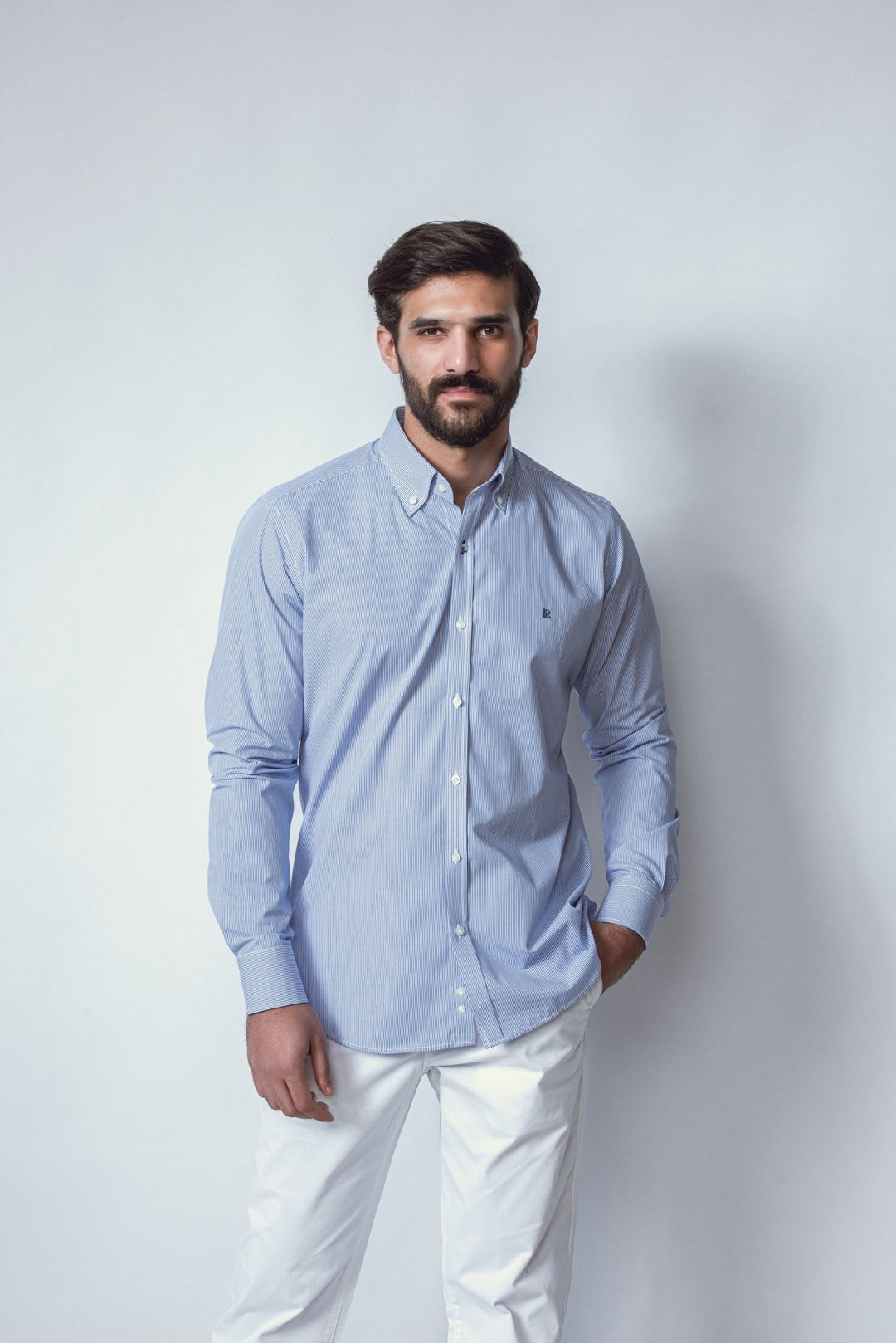 STRIPED SLIM FIT POPLIN SHIRT - Roban