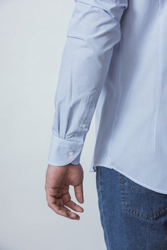 STRIPED SLIM FIT POPLIN SHIRT - Roban