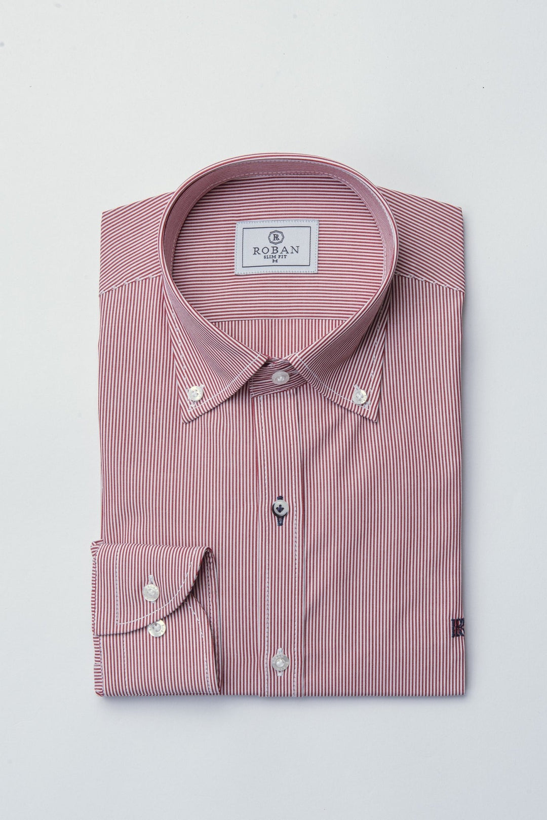 STRIPED SLIM FIT POPLIN SHIRT - Roban