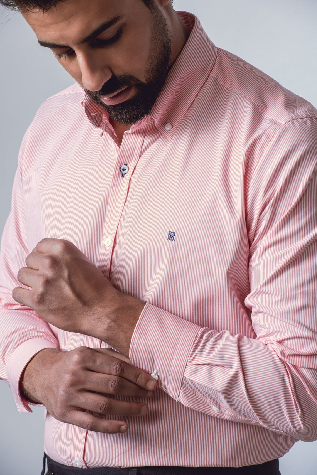 STRIPED SLIM FIT POPLIN SHIRT - Roban