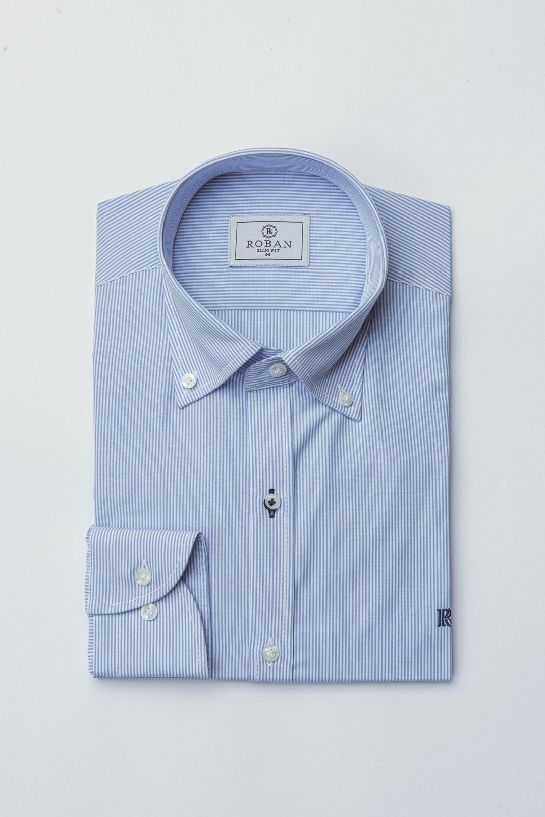 STRIPED SLIM FIT POPLIN SHIRT - Roban