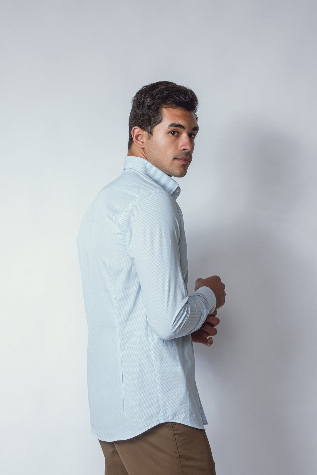 STRIPED SLIM FIT POPLIN SHIRT - Roban