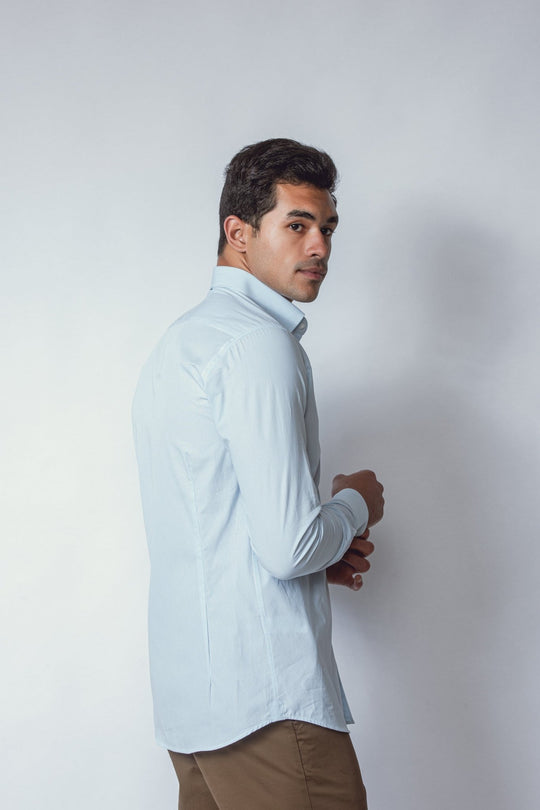 STRIPED SLIM FIT POPLIN SHIRT - Roban