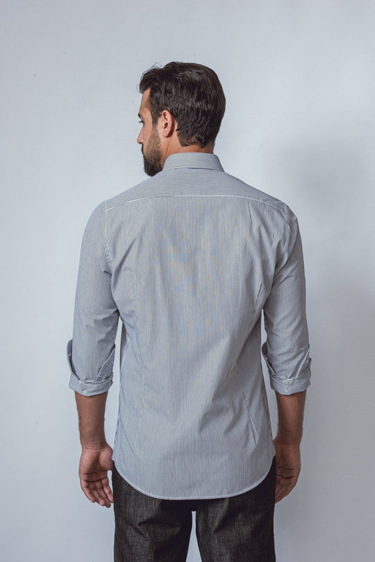 STRIPED SLIM FIT POPLIN SHIRT - Roban