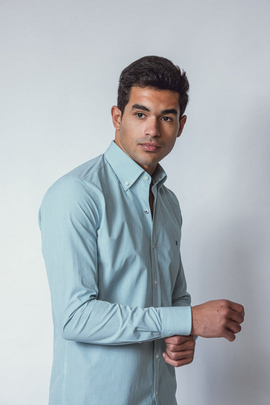 STRIPED SLIM FIT POPLIN SHIRT - Roban