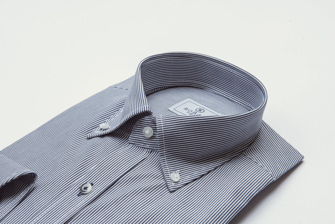 STRIPED SLIM FIT POPLIN SHIRT - Roban