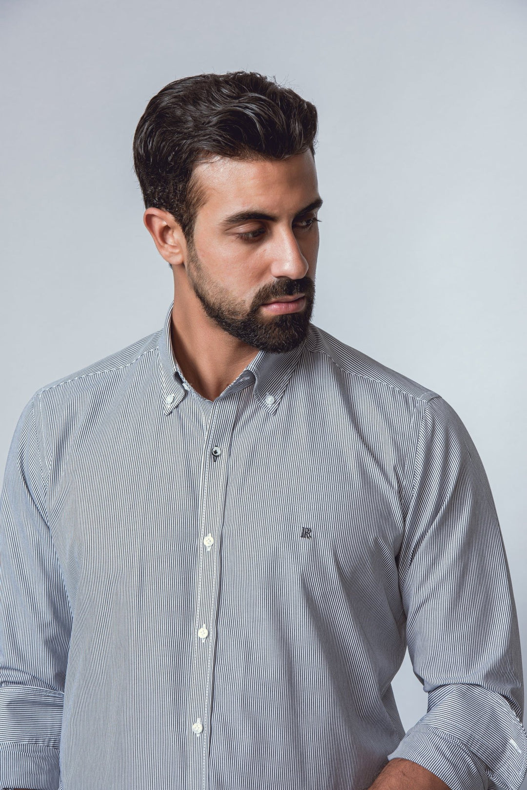 STRIPED SLIM FIT POPLIN SHIRT - Roban