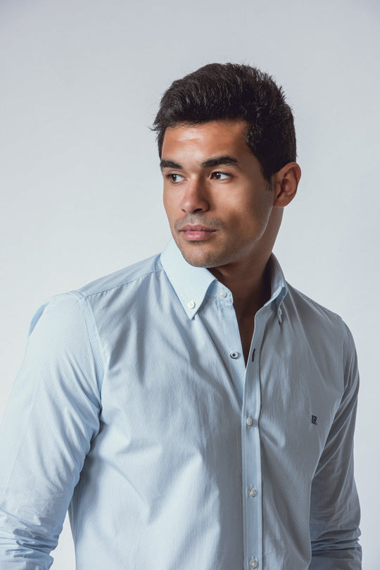 STRIPED SLIM FIT POPLIN SHIRT - Roban