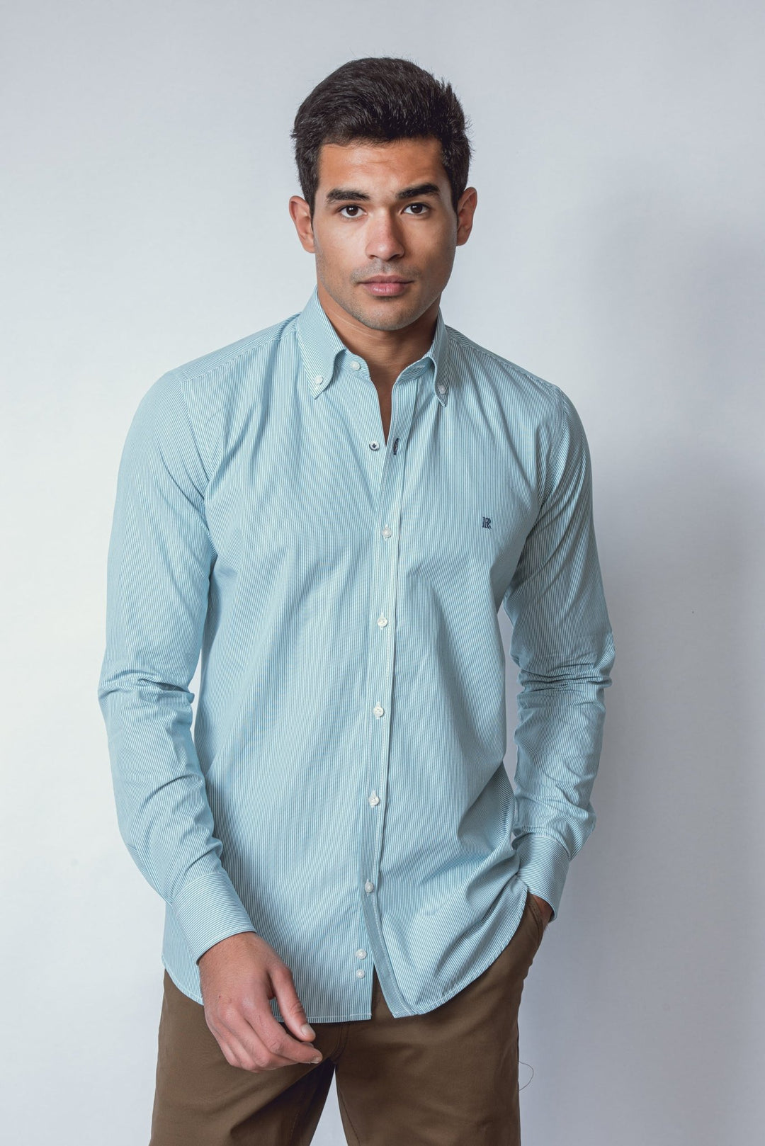 STRIPED SLIM FIT POPLIN SHIRT - Roban