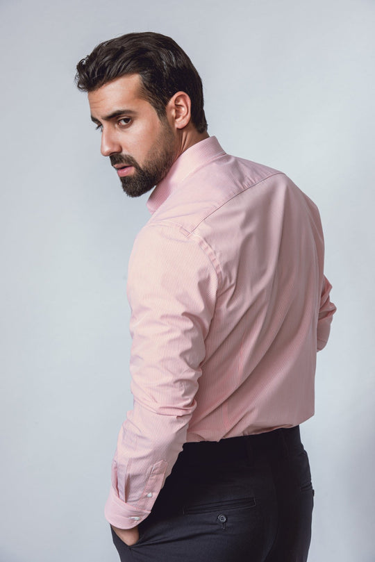 STRIPED SLIM FIT POPLIN SHIRT - Roban