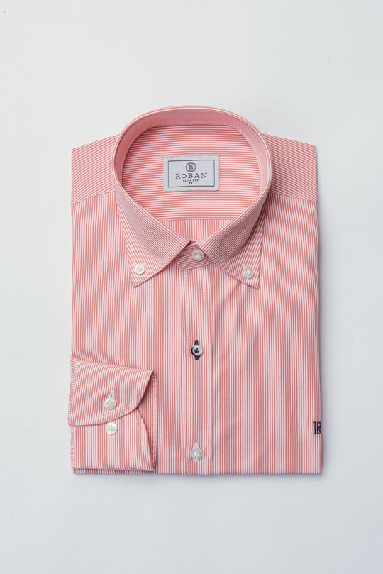 STRIPED SLIM FIT POPLIN SHIRT - Roban
