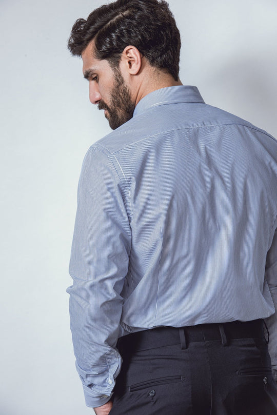 STRIPED SLIM FIT POPLIN SHIRT - Roban