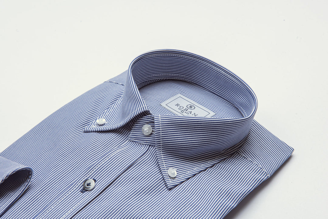 STRIPED SLIM FIT POPLIN SHIRT - Roban
