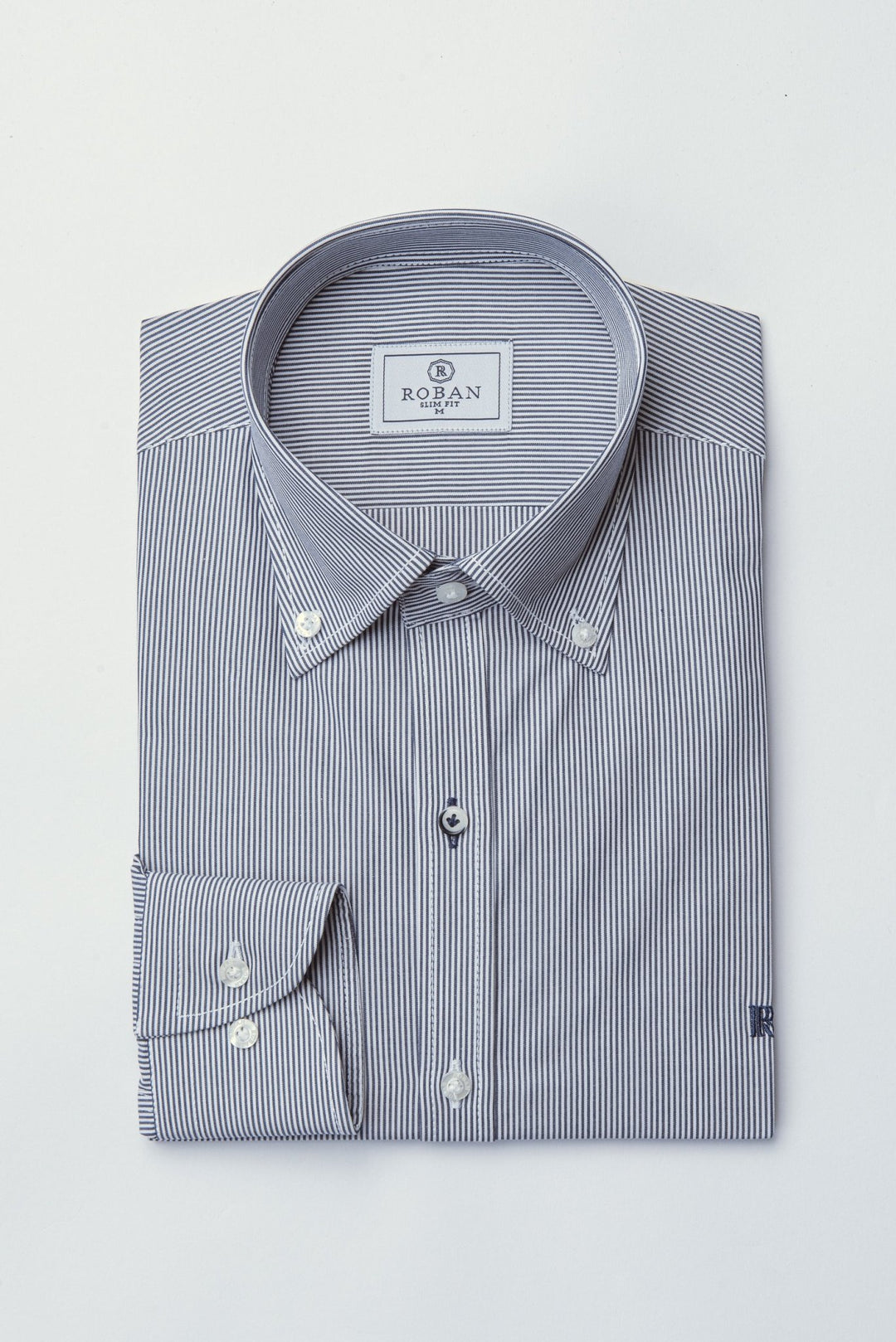 STRIPED SLIM FIT POPLIN SHIRT - Roban