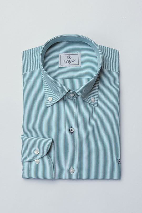 STRIPED SLIM FIT POPLIN SHIRT - Roban