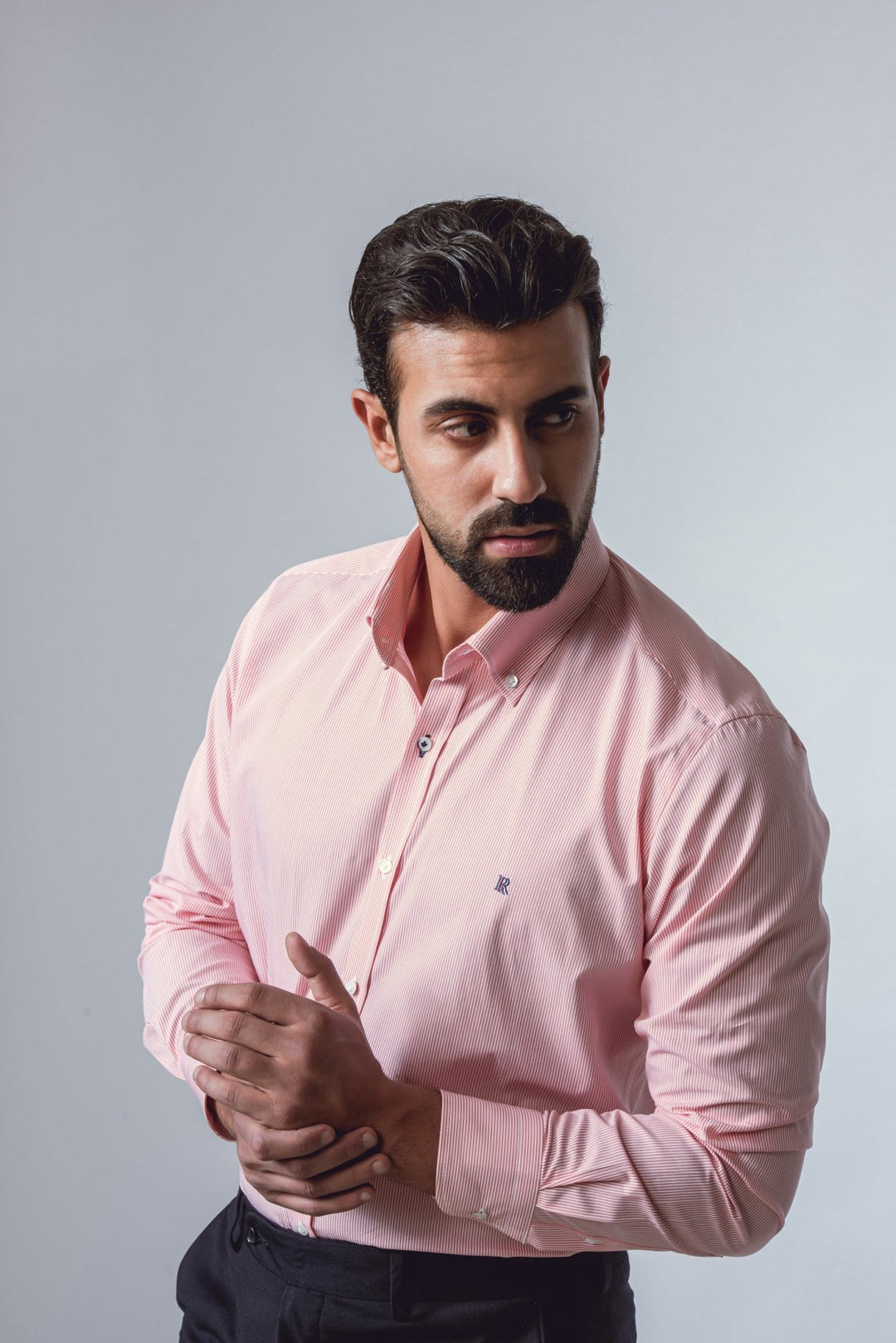 STRIPED SLIM FIT POPLIN SHIRT - Roban