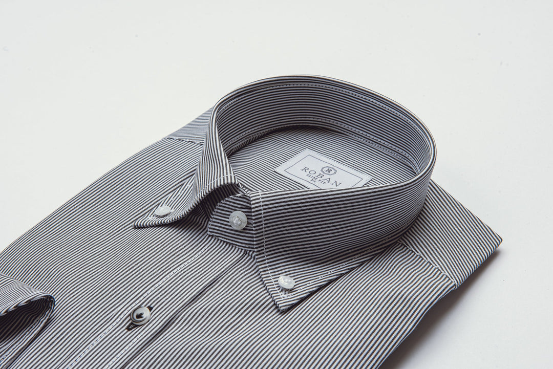 STRIPED SLIM FIT POPLIN SHIRT - Roban