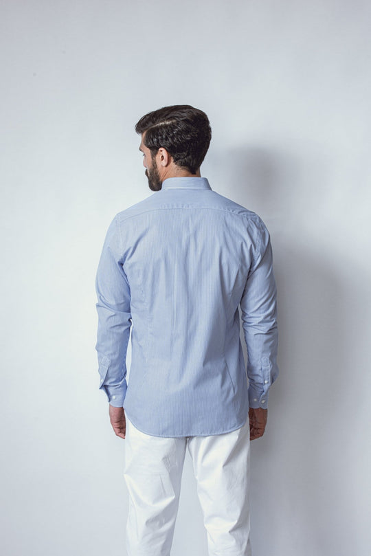 STRIPED SLIM FIT POPLIN SHIRT - Roban