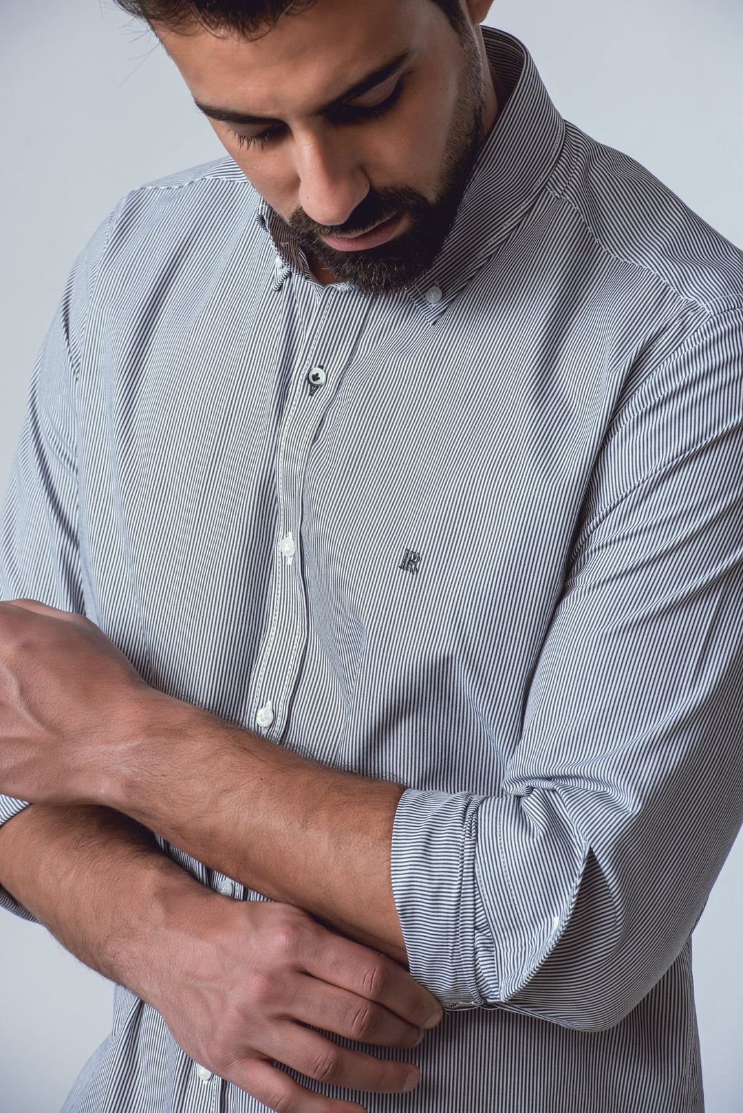 STRIPED SLIM FIT POPLIN SHIRT - Roban