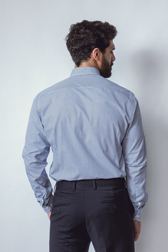 STRIPED SLIM FIT POPLIN SHIRT - Roban