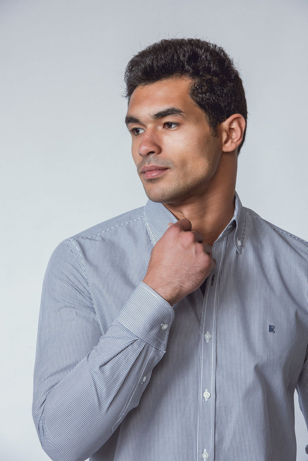 STRIPED SLIM FIT POPLIN SHIRT - Roban