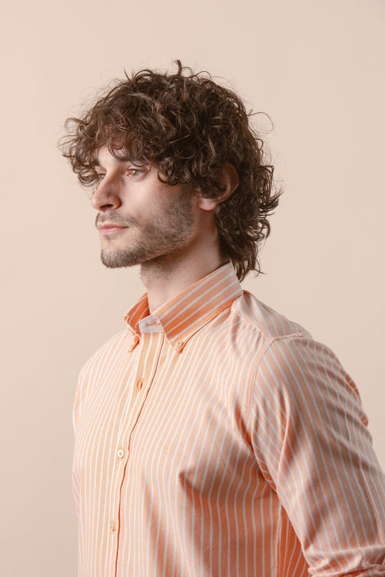 STRIPED WASHED OXFORD REGULAR FIT SHIRT - Roban