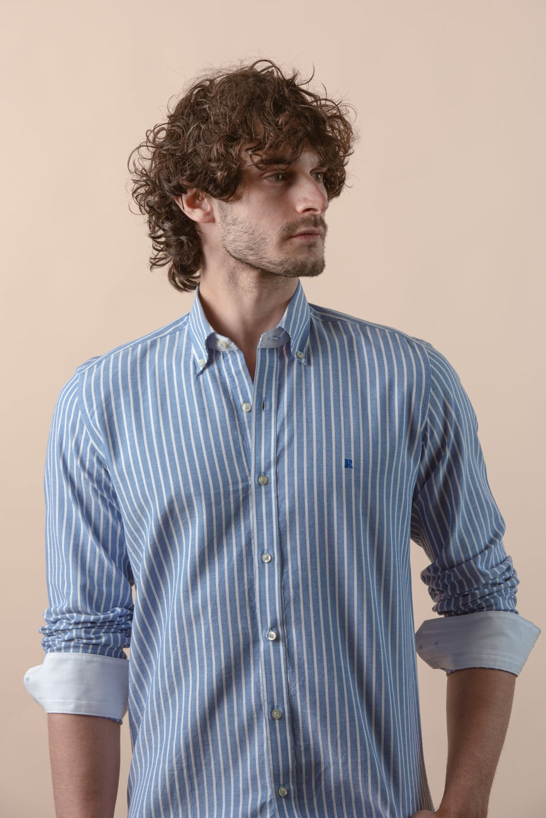 STRIPED WASHED OXFORD REGULAR FIT SHIRT - Roban