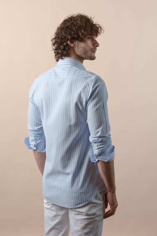 STRIPED WASHED OXFORD REGULAR FIT SHIRT - Roban
