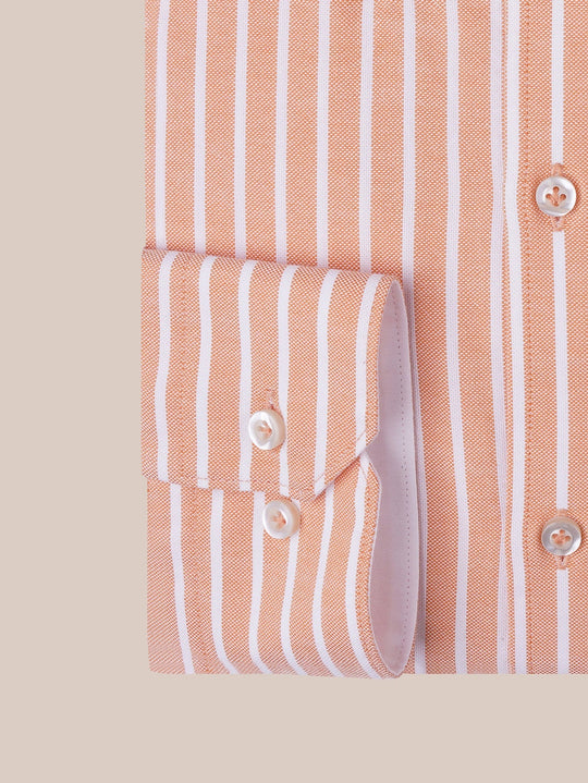 STRIPED WASHED OXFORD REGULAR FIT SHIRT - Roban